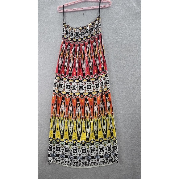 Angie Women Dress L Multicolor Geometric Sundress Bohemian Sleeveless Maxi - Picture 1 of 7